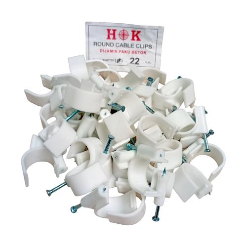 22 MM / HOK Klem Kabel Penjepit Penyangga Paku Beton Bungkus