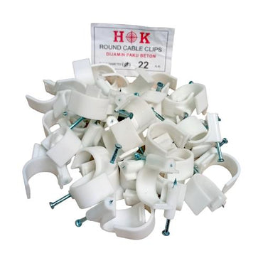 22 MM / HOK Klem Kabel Penjepit Penyangga Paku Beton Bungkus