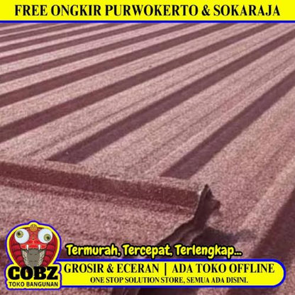 0.3 MM x 75 CM x 3 M / TM Spandek Pasir Gelombang Besar Merah Lembar