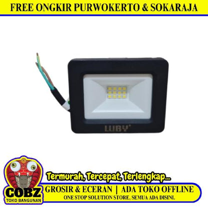 10 WATT / LUBY Lampu Kap Sorot Tembak Jalan Flood Light Warm White