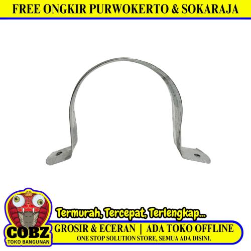 2 IN / TM Klem Pipa Plat Pipe Clamp Besi Seng
