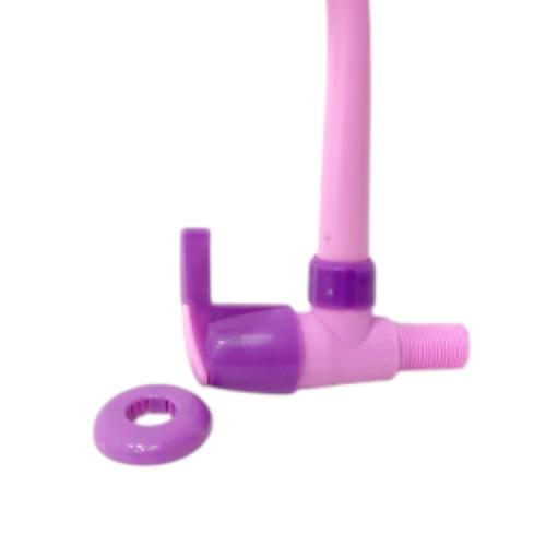 1/2 IN / CAB Kran Angsa Engkol Sink Bak Cuci Piring Tembok Plastik Pink PVC