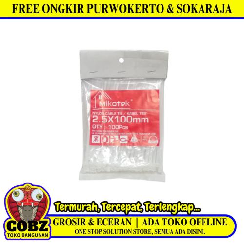 2.5 MM x 100 MM / MIKOTEK Kabel Cable Ties Tali Ripet 10 CM Putih Pack