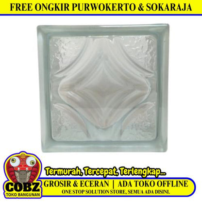 190 MM X 190 MM X 95 MM /MULIA VESTA Glassblock Rooster Blok Kaca Biji