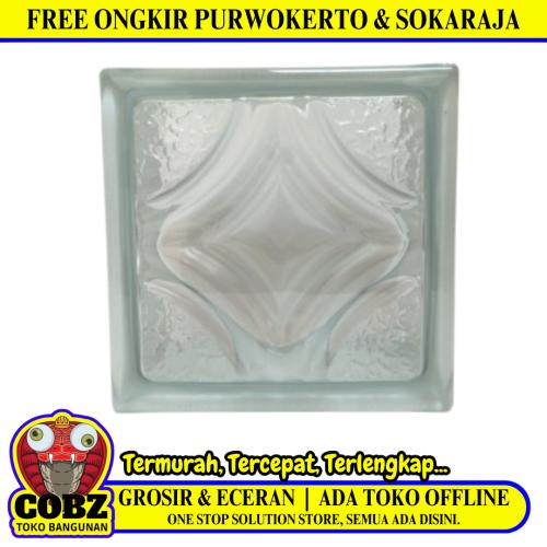 190 MM X 190 MM X 95 MM /MULIA VESTA Glassblock Rooster Blok Kaca Biji