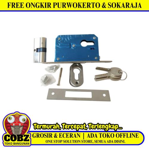 CRD Slot Body Kunci Pintu Geser Lidah Mekar Sliding Door Set