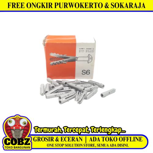 S 6 / GN Angkur Dinding Dudukan Baut Sekrup Tembok PVC Ecer Dus