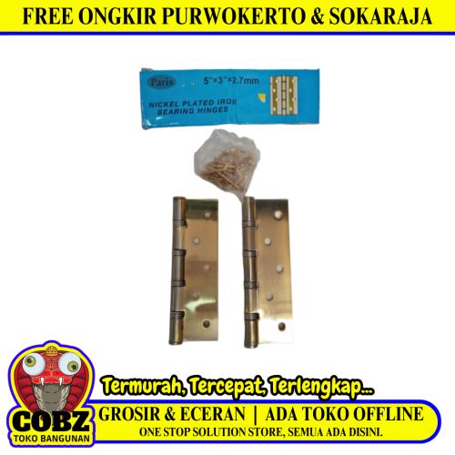 5 IN / PARIS Engsel Kupu Kupu Pintu Jendela Hinge Stainless Set