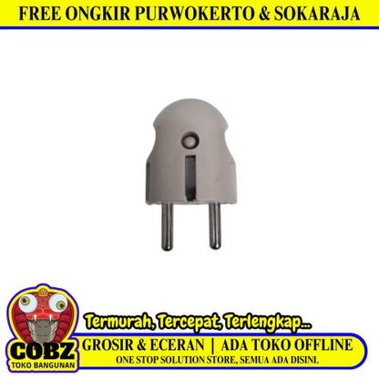 OMI Steker Jek Colokan Kabel Listrik Cowok Male Bulat Putih