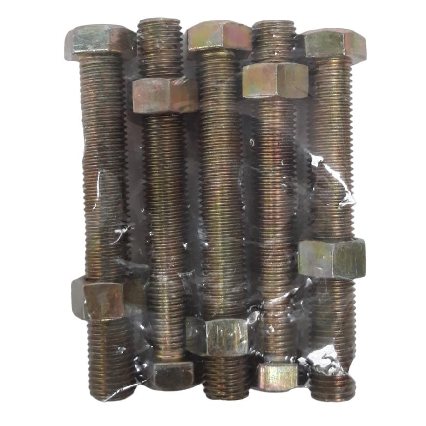 M 8 x 60 MM / TM Baut Mur Hexagon Bolt Nut Flat Head Kuning Biji