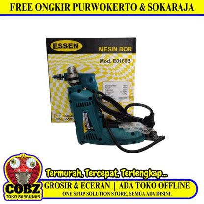 ESSEN EO160B 10 Mesin Bor Tangan Drill 2 Way Kabel Set
