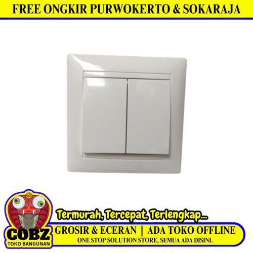 HIMEL Saklar Ganda Double Seri 2 Gang Tanam IB Inbow Putih