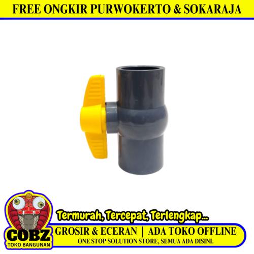 1 1/2 IN / ONDA PVAG Stop Kran Polos Ball Valve Engkol Plastik PVC