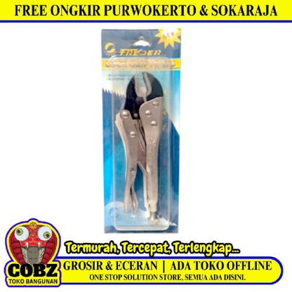10 IN / FREDER Tang Buaya Jepit Jaw Locking Grip Pliers Gagang Besi