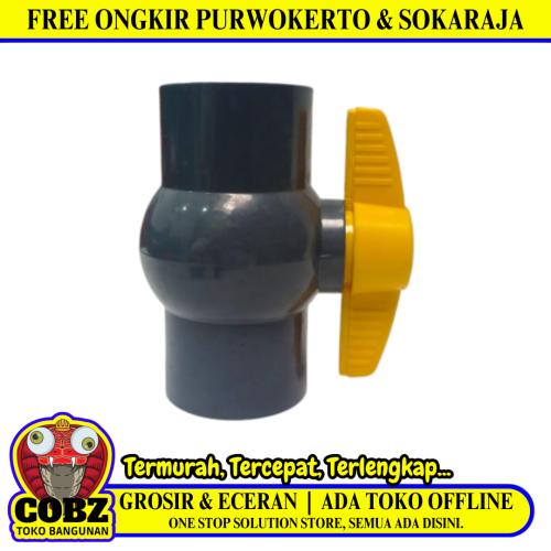2 IN / ONDA PVAG Stop Kran Polos Ball Valve Engkol PVC