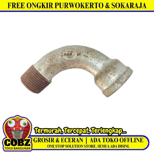 3/4 IN / G Knee Leher Panjang Drat Luar Dalam Fitting Pipa Besi