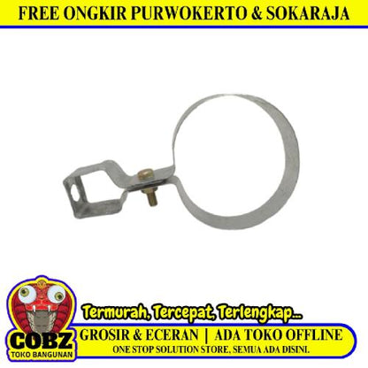 4 IN / TM Klem Pipa Gantung Hanger Clamp Galvanis Tipis