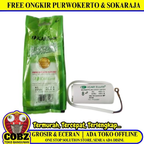 8 OHM / ICAR ECOFILL Kapasitor Pompa Air Mesin Cuci Mikro Kabel