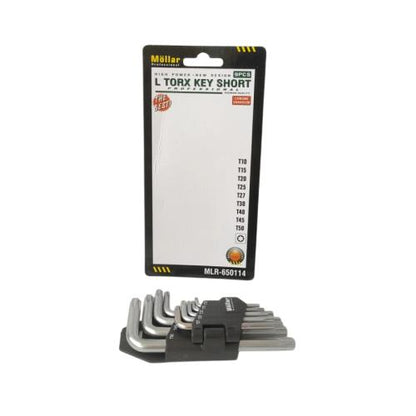 T 10 - T 50 / MOLLAR Kunci L Bintang Torx Key Pendek 9 Pcs Set