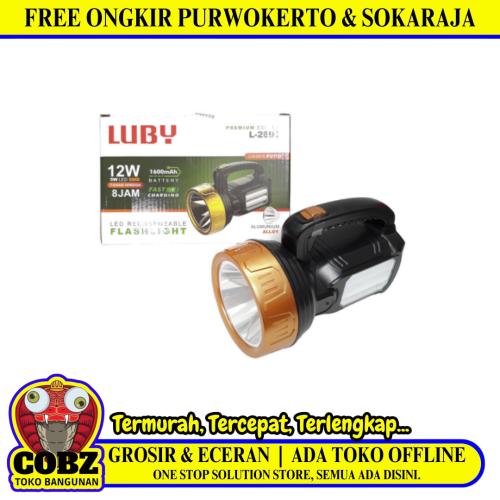 12 WATT + 5 WATT SMD / LUBY 2690 Senter LED Charge Kabel + Lampu Meja