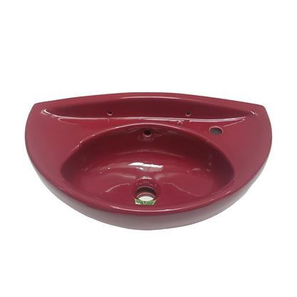 30 CM x 53 CM x 17 CM / DUTY Wastafel Cuci Tangan Kecil Maroon Keramik