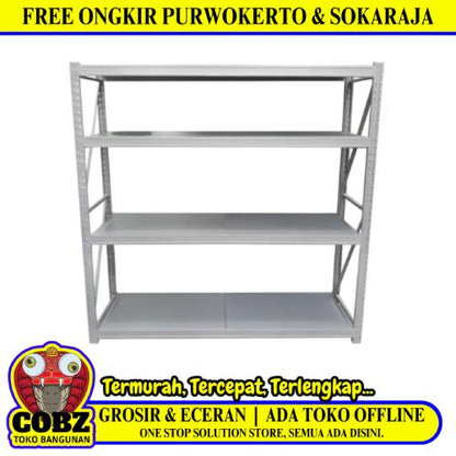 LB 60 CM x L 200 CM x T 200 CM / TM RD 33 Rak Gudang Susun Industri Abu Set