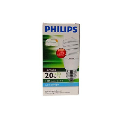 20 WATT / PHILIPS Tornado Lampu Bohlam Spiral Bola Putih