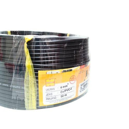 1 INTI x 4 MM x 50 M / KITANI NYA F Serabut Kabel Tembaga SNI Hitam Roll