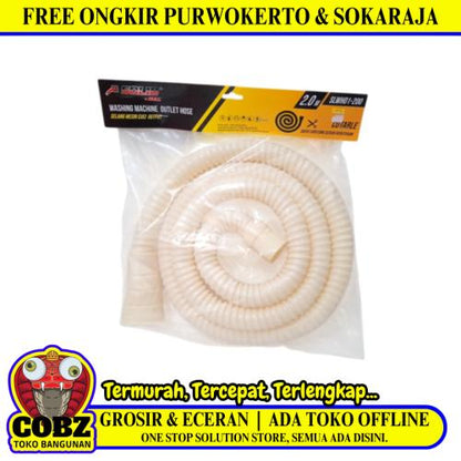 200 CM / SOLID Selang Pembuangan Air Mesin Cuci Bawah Outlet