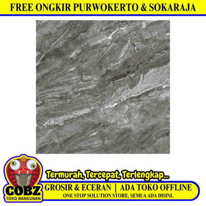 80 CM x 80 CM / SERENITY VOLAKAS GREY Granit Lantai Rumah Glossy Dus