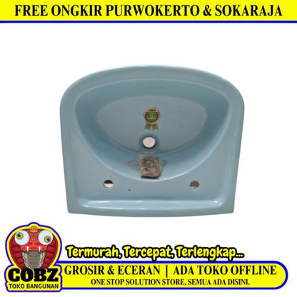 48 CM x 41 CM x 24 CM / DUTY Wastafel Cuci Tangan Besar Biru Keramik