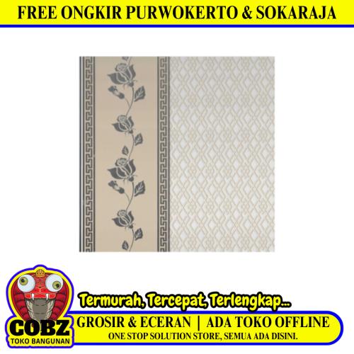 9 MM x 25 CM x 4 M / SHUNDA PLAFON MA25911 Plafon Gypsum GRC U PVC Hotstamping Lembar