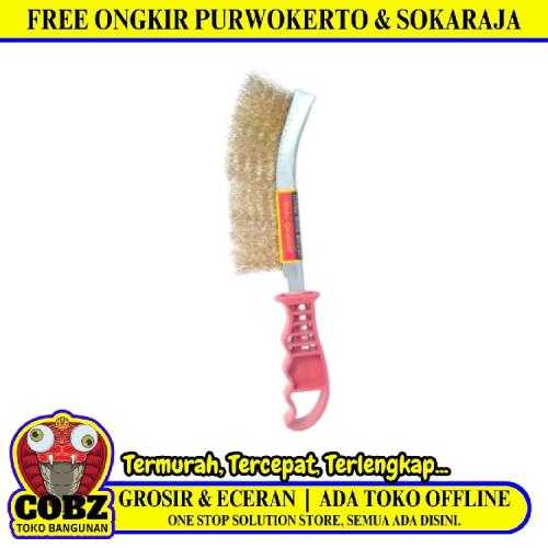 9IN / CARL SCHLIEPER Sikat Kawat Bengkok Kuningan Karat Gagang Plastik