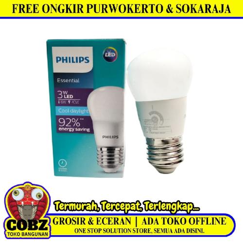 3 WATT / PHILIPS LED Lampu Bohlam Bulb Moto Putih