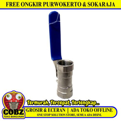 1/2 IN / SANKYO Stop Kran Drat Dalam Ball Valve Engkol Stainless
