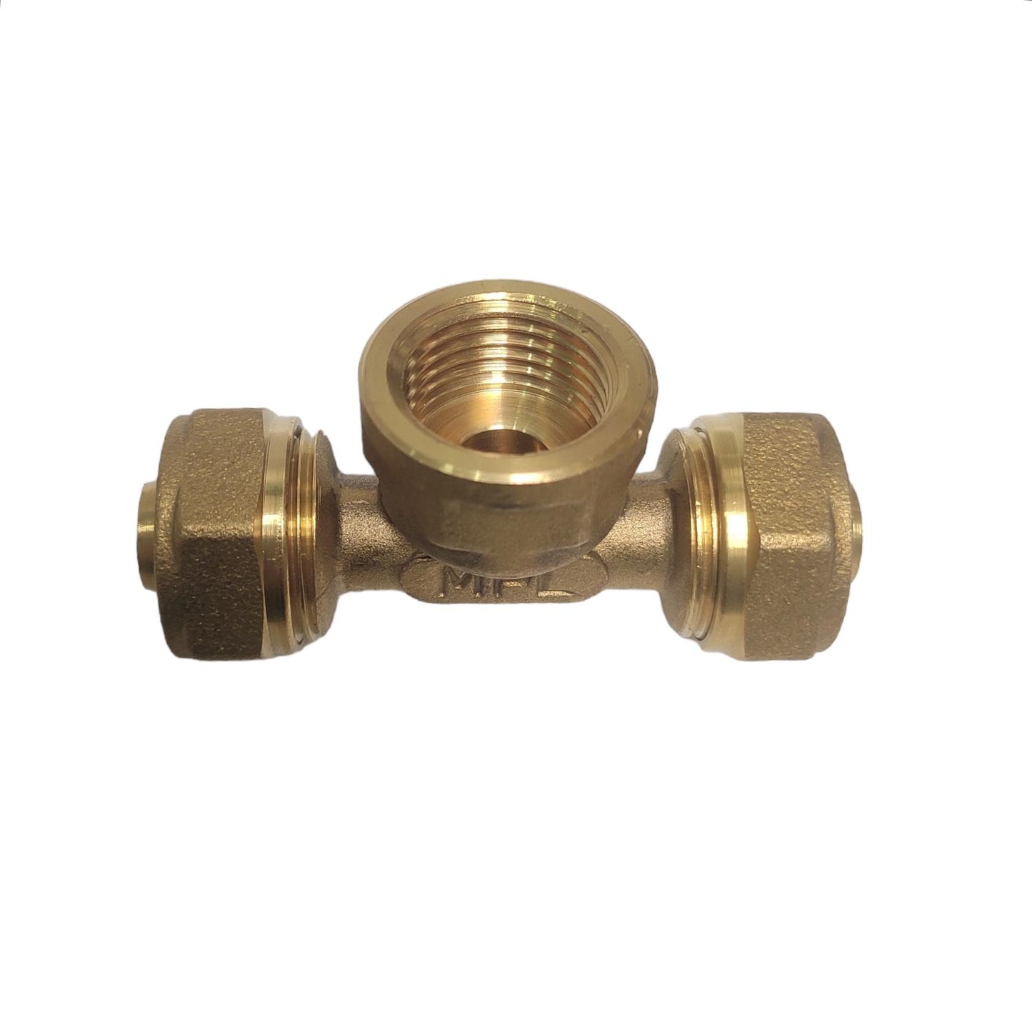 T 16 x 1/2 IN / TM Tee Selang Pex Drat Dalam Ke Pipa Kuningan