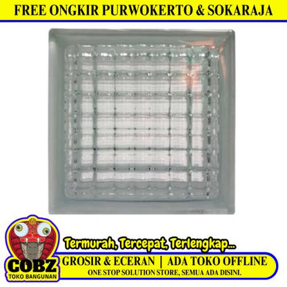 190 MM x 190 MM x 95 MM / MULIA CANDI Glassblock Rooster Blok Kaca Biji