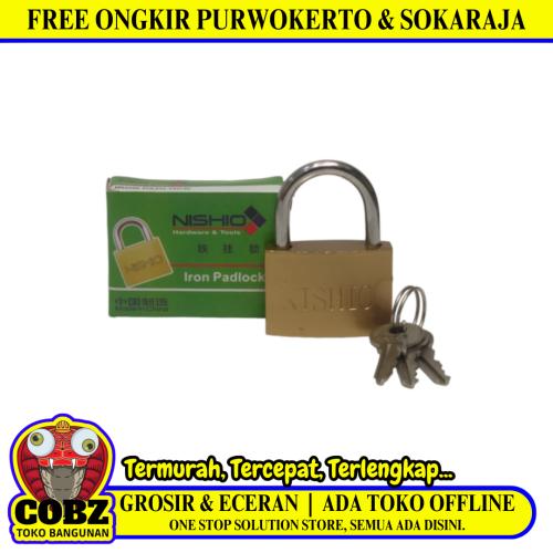 38 MM / NISHIO Gembok Pintu Pagar Padlock Anti Maling Leher Pendek