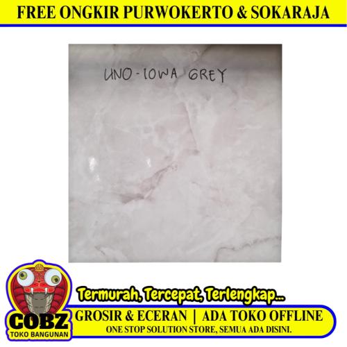 50 CM x 50 CM / UNO IOWA Keramik Lantai Rumah Glossy Grey Dus