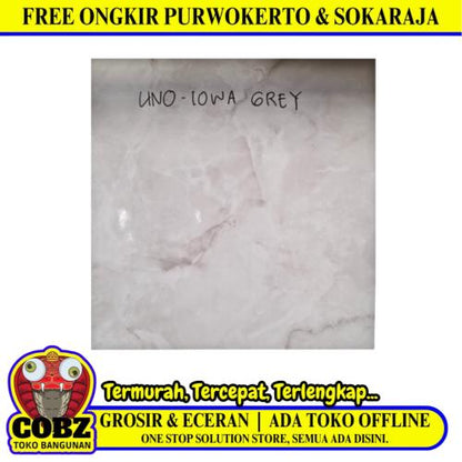50 CM x 50 CM / UNO IOWA Keramik Lantai Rumah Glossy Grey Dus