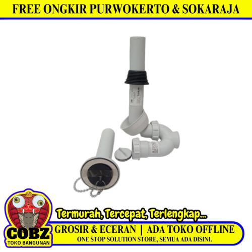 1 1/4IN/DUPON BULDING Sifon Leher Angsa Saringan Pipa Wastafel PVC Set