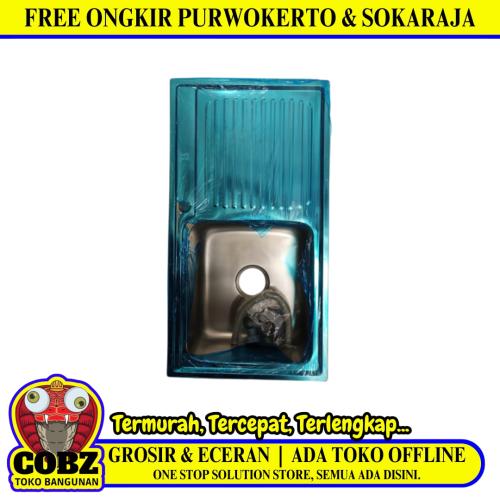 82 CM X 44 CM X 18 CM / SKYNERO Bak Cuci Piring Washbak 1 Lubang + Acc Set