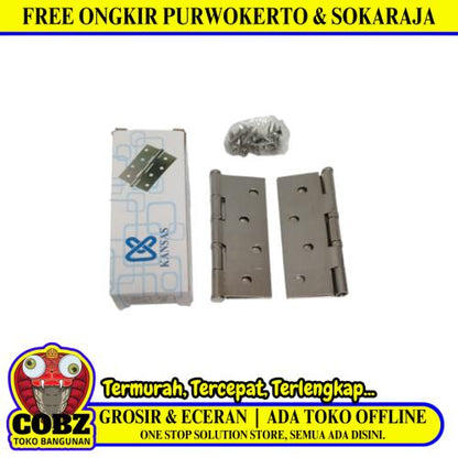 4 IN / KANSAS  Engsel Kupu Kupu Pintu Jendela Hinge Stainless Set