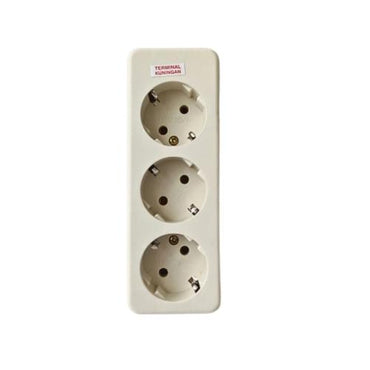 3 LUBANG / UTICON Stop Kontak Terminal Arde Tempel OB Outbow Cream