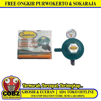 QUANTUM QRL-03 Regulator Kepala Tabung Gas LPG Tekanan Rendah + Meteran
