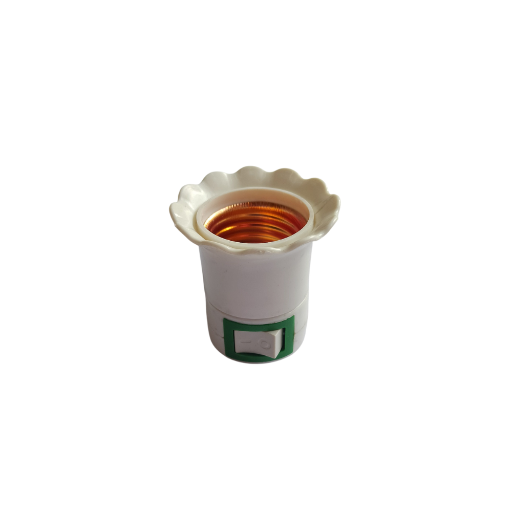 DEXICON Fitting Fitting Lampu Saklar Steker Colok Dinding Tidur + Switch Putih