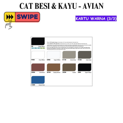 50 CC / AVIAN GLOSSY Cat Kayu Besi Wood Metal Paint Kaleng