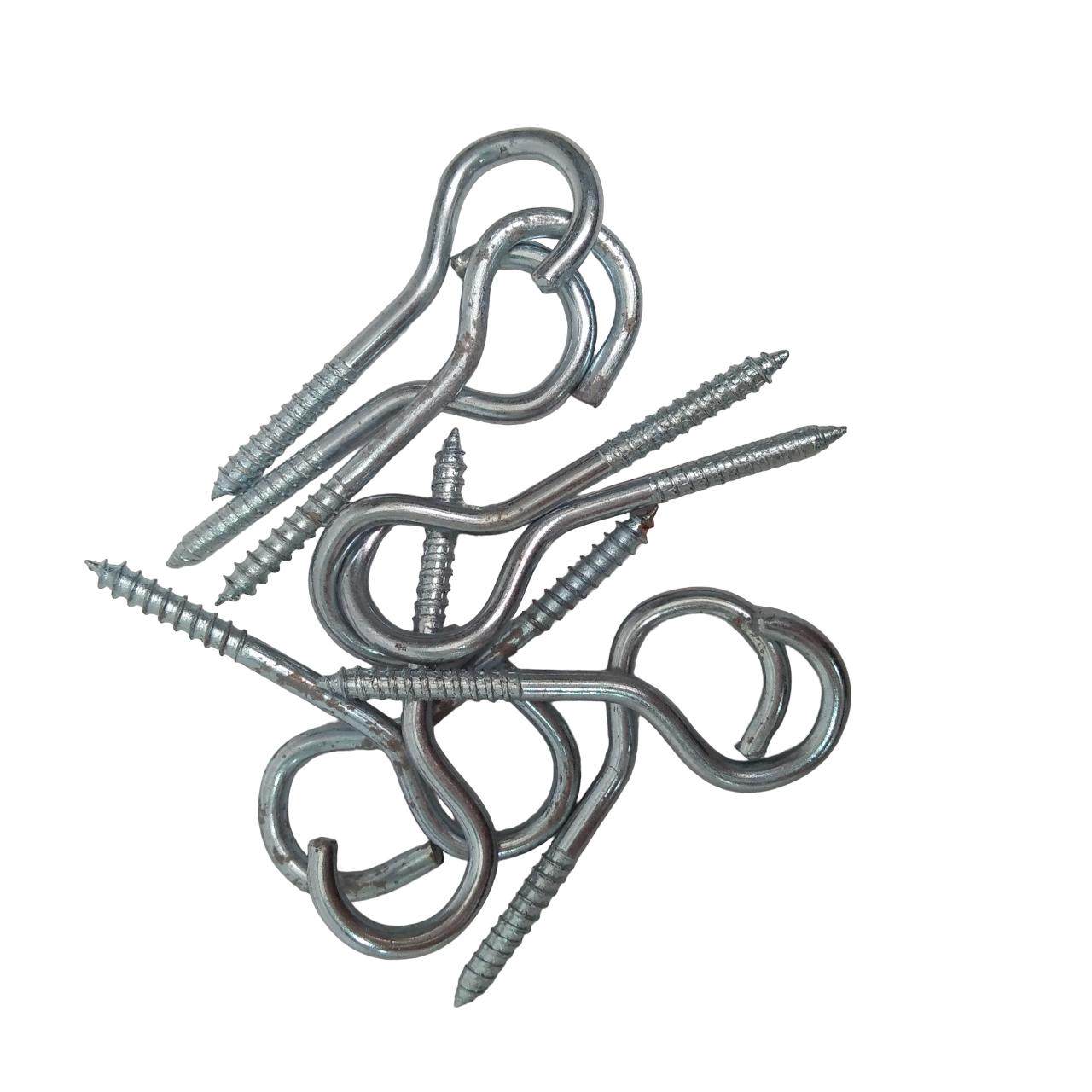 NO 8 / TM Sekrup Hak Buka Cantel Kandang Burung Figura Silver Biji