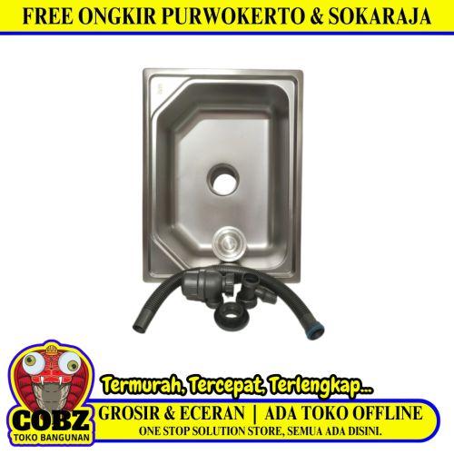 60 CM X 45 CM X 19 CM / IGM Bak Cuci Piring Washbak 1 Lubang + Acc Set