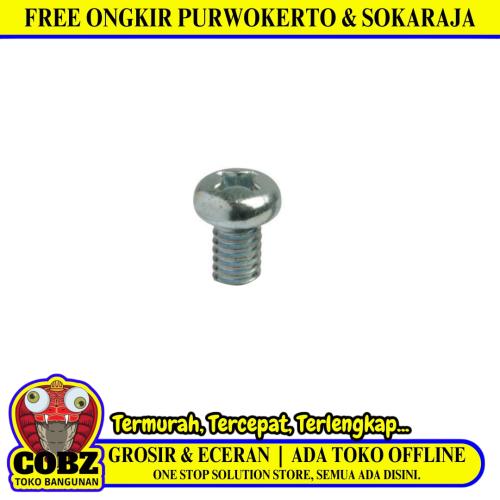 M 8 x 10 MM / TM Baut JP Kepala Pentol Bulat Plus Putih Biji